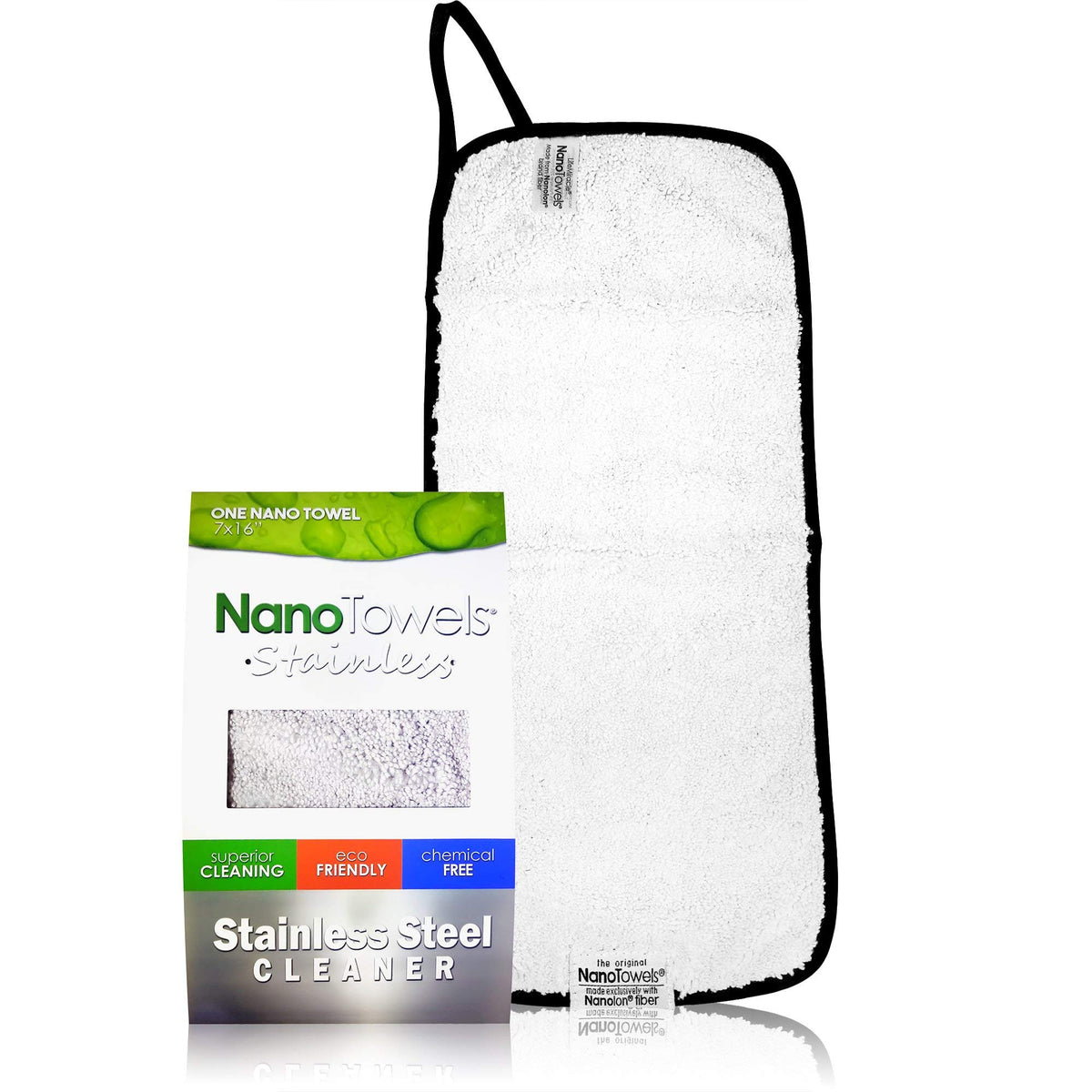 Nano Towels Stainless Steel Cleaner | The Amazing Chemical Free Stainless Steel Cleaning Reusable Wipe Cloth | Kid & Pet Safe | Grey 7x16 (1 pc)