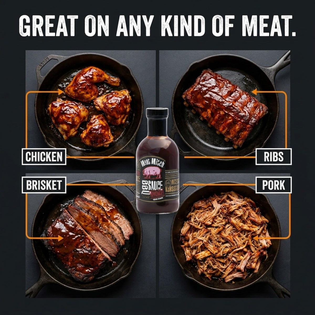 Meat Mitch WHOMP! BBQ Sauce, 21.0 Ounce (Pack of 2) - Kansas City Style Competition Barbecue
