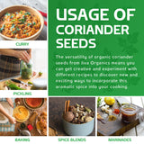 Jiva USDA Organic Coriander Seeds Whole 7 Ounce - New!