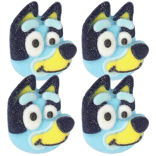 Bluey Candy Jumbo Marshmallows, Sugar Coated Treats, Individually Wrapped Pieces, 4 Count Box