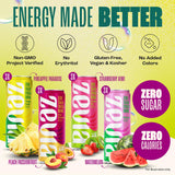 Zevia Zero Sugar Energy Drink, Fruity Fuel Variety Pack, 12 oz Cans (12-Pack) - Naturally Sweetened, Non-GMO Project Verified, Gluten-Free, Vegan