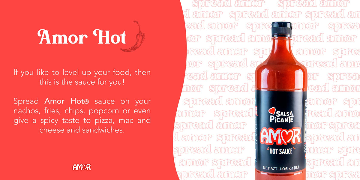 Amor Hot Sauce, Original Chilli Flavor, 33 Fl Oz