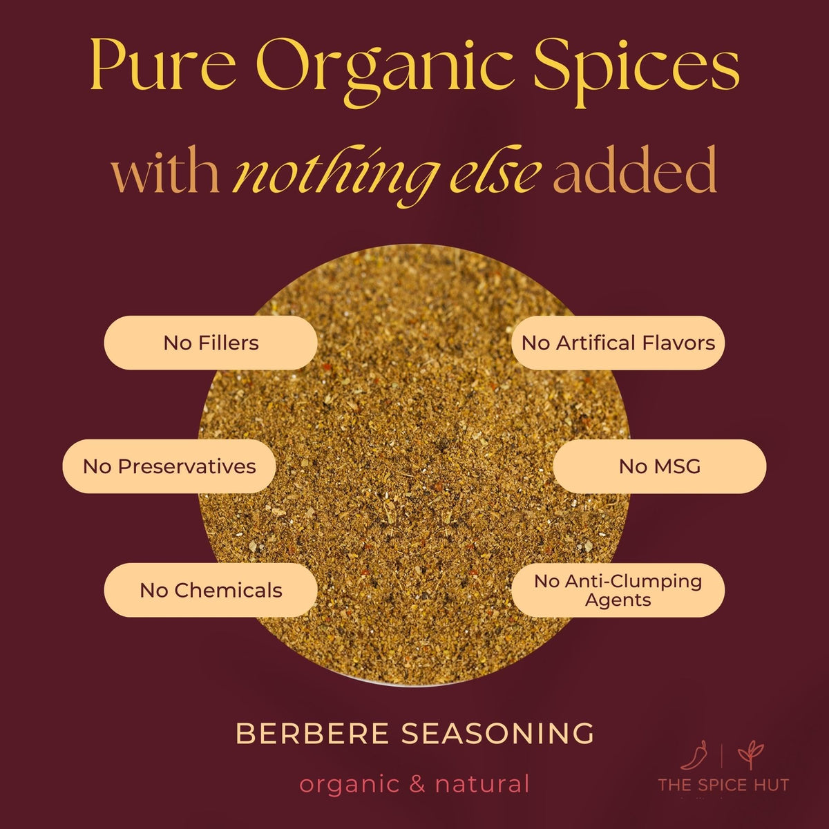 Berbere Ethiopian Organic Seasoning, Authentic African Cooking Spice Blend, The Spice Hut, 2 Ounce