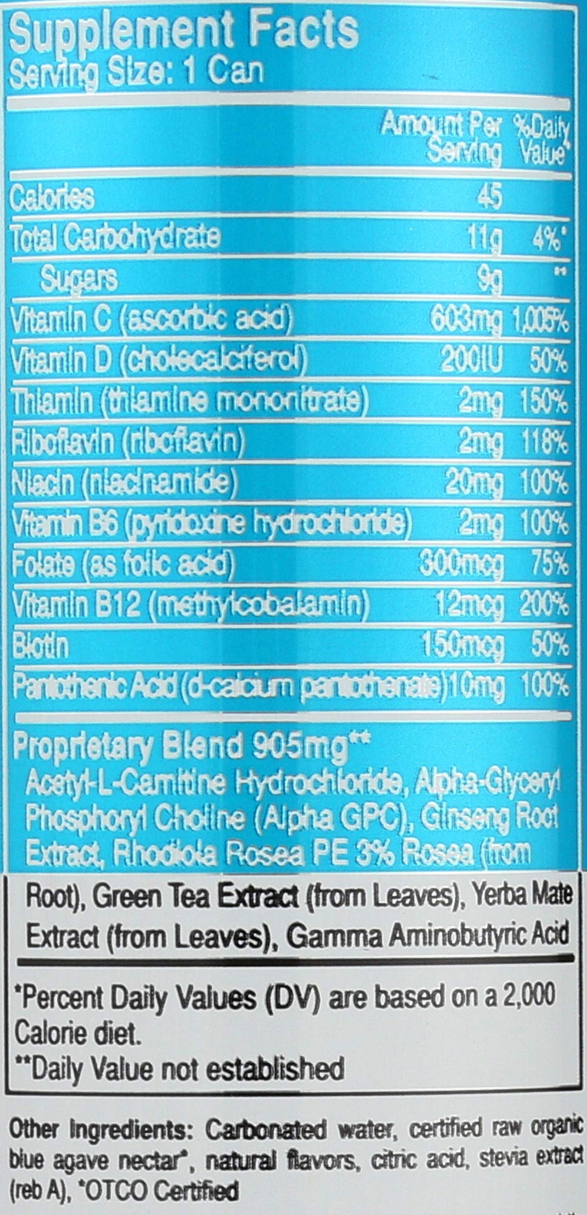 FOCUSAID Energy Blend | Nootropics Drink for Brain Fuel | Alpha-GPC, GABA, B-Complex, Yerba Mate, Green Tea | 100% Clean |100mg Natural Caffeine |