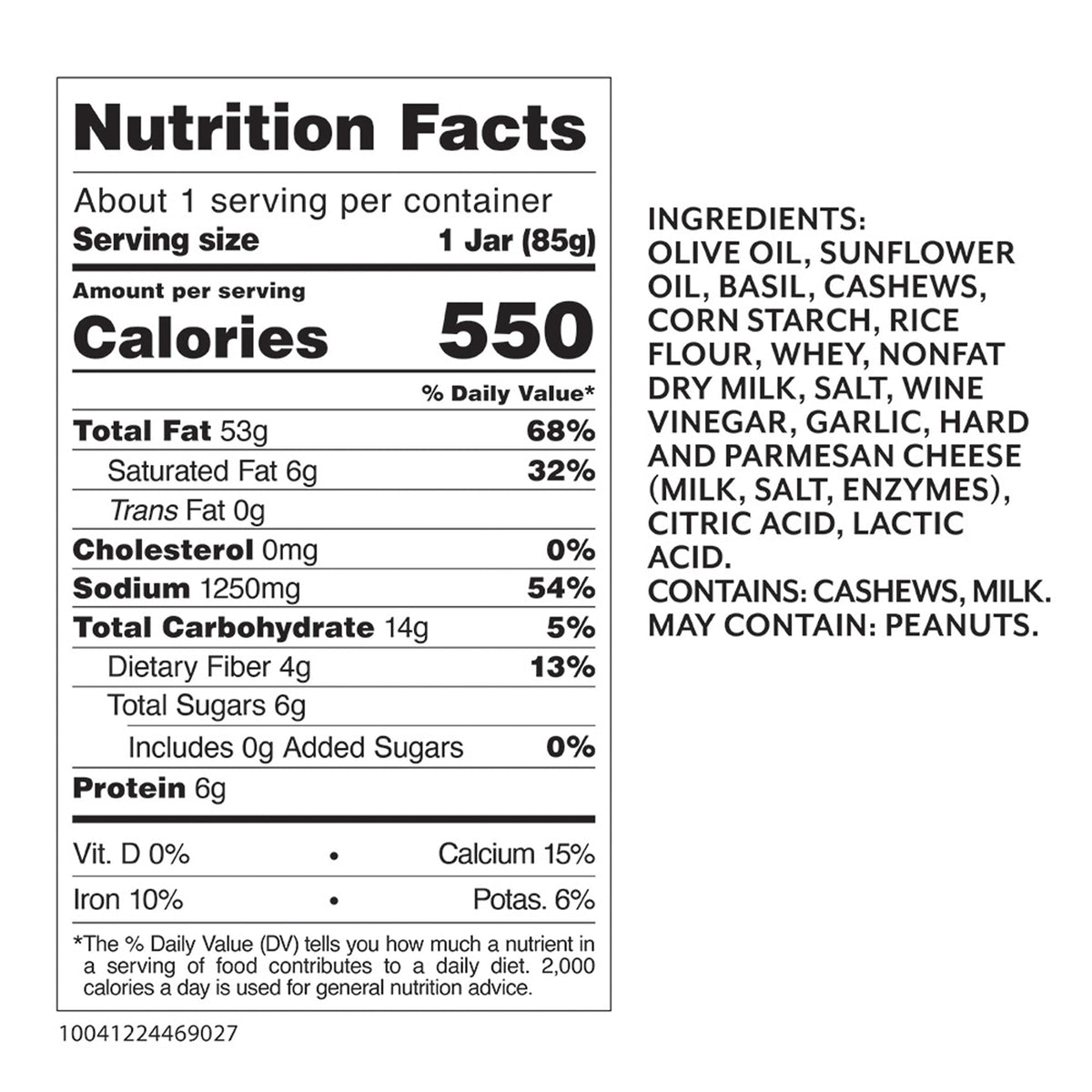 Roland Foods Basil Pesto with Olive Oil, Specialty Imported Food, 3-Ounce Bottle