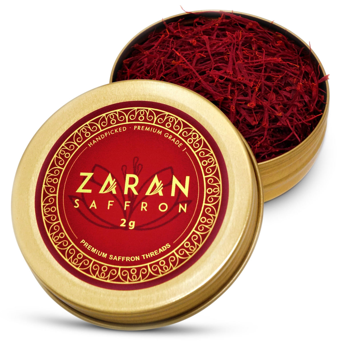 Zaran Saffron, Superior Saffron Threads (Super Negin) Premium grade Saffron Spice for Paella, Risotto, Tea's, and all Culinary Uses (2 Grams)