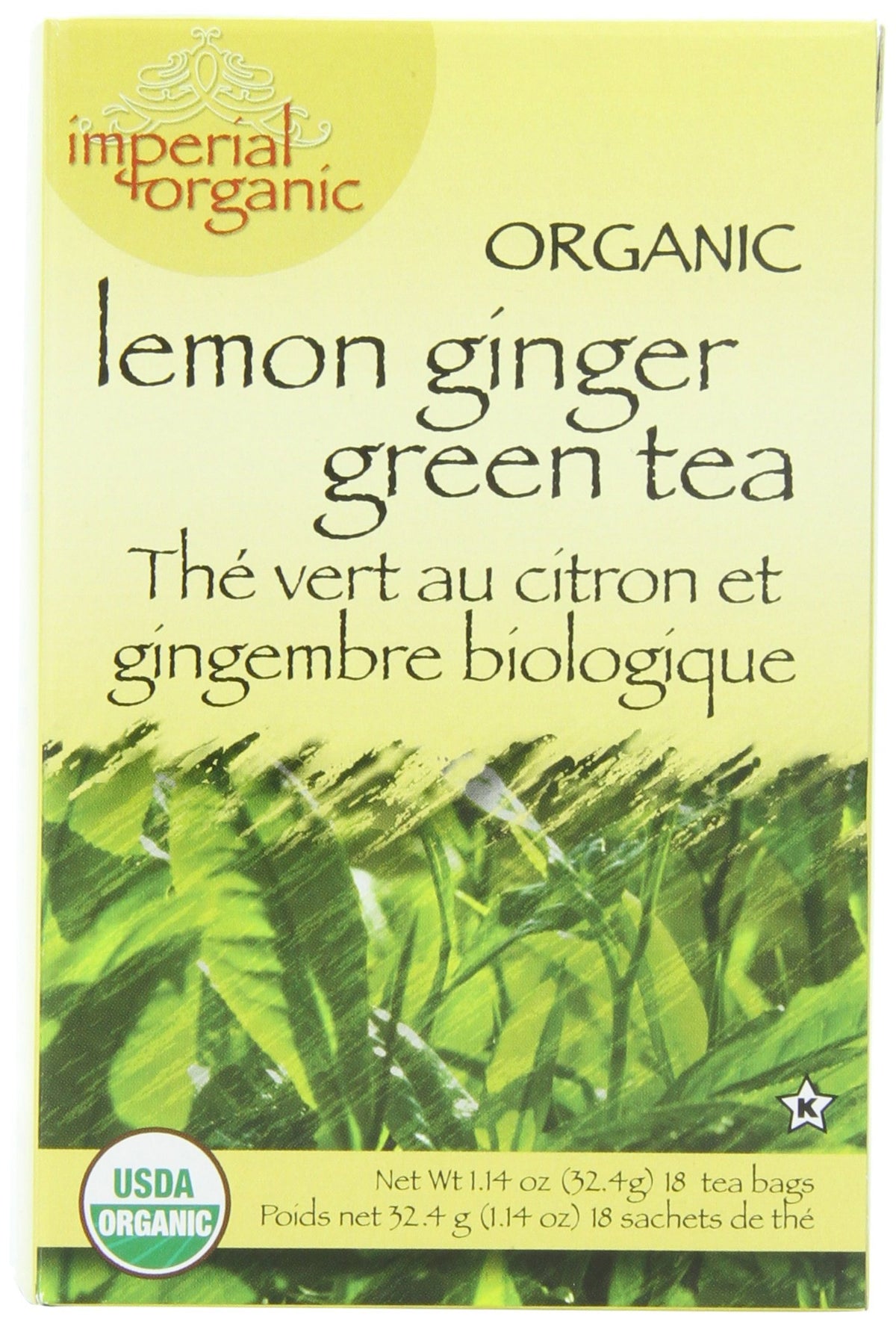 Uncle Lee's Tea Organic Lemon Ginger Green Tea, 100% Natural Premium Green Tea Bags, Fresh Flavor, Enjoy with Honey, Hot Tea or Iced Tea Beverages, 4