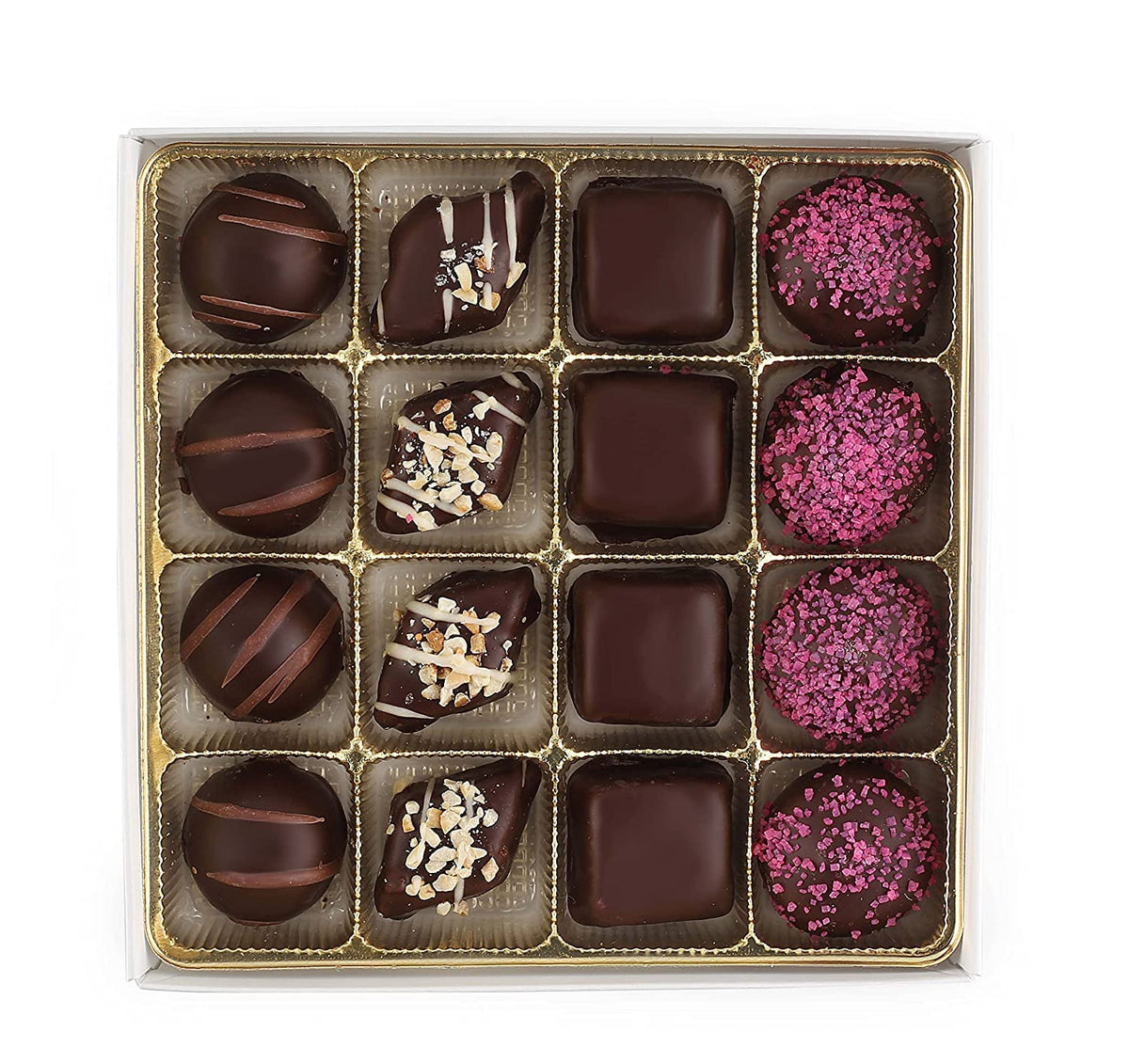Chocolate Gift Box - Great for Holiday, Happy Birthday, Everyone Loves Chocolates (Purple Gift Box)