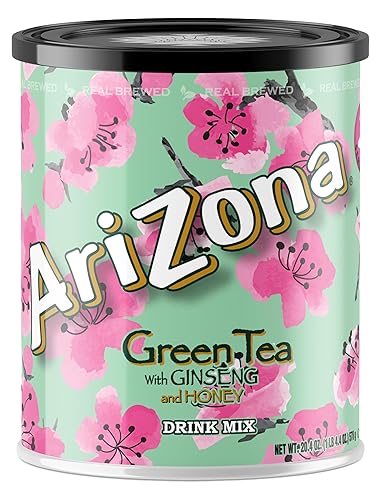AriZona Green Tea - Sugar Sweetened Powdered Drink Mix - 20.4oz Canister, Makes 8 Quarts (Pack of 1)
