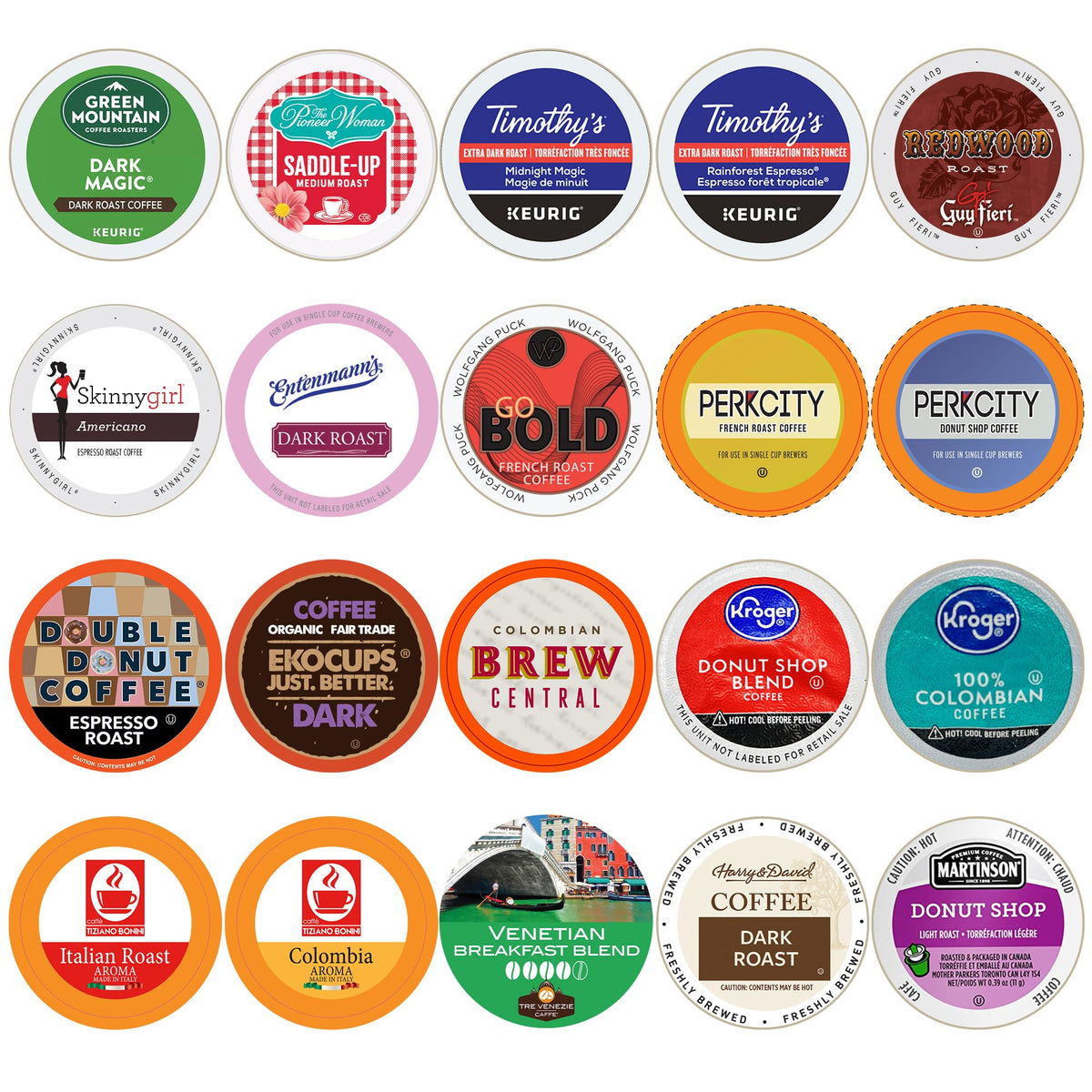Crazy Cups Custom Variety Pack Coffee, Single Serve Cups for Keurig K Cup Brewers, Variety, 20 Count