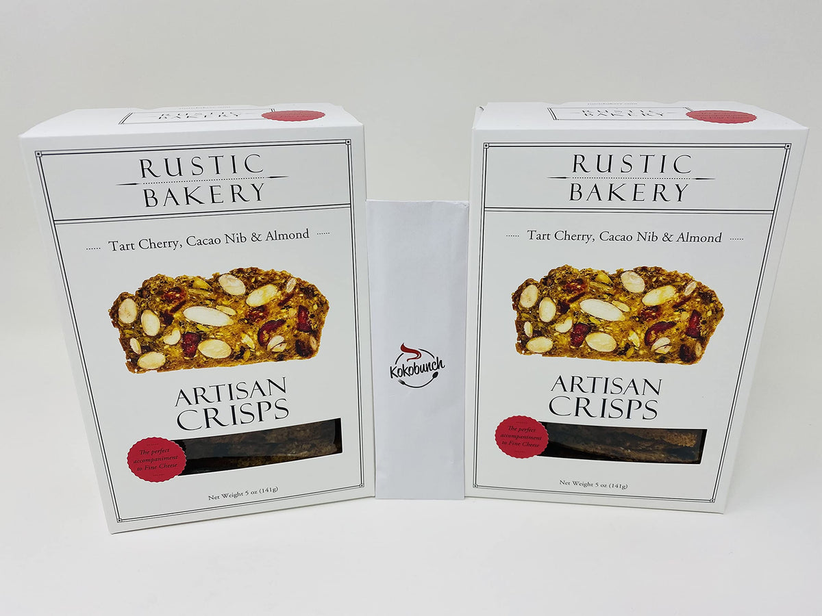 Artisan Crisps Crackers Bundle Tart Cherry Cacao Nib & Almond 5oz 2 PACK