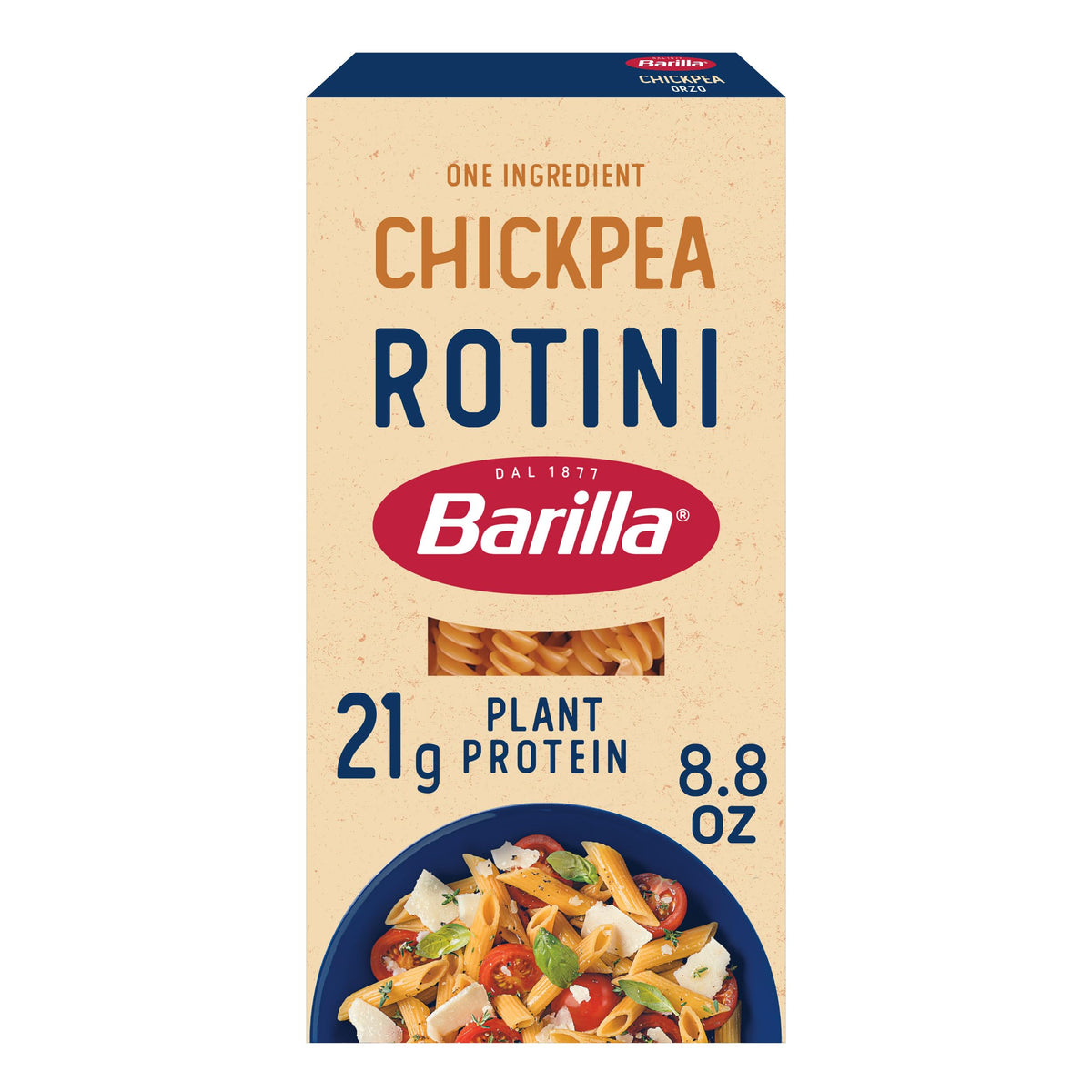 Barilla Chickpea Rotini Pasta, 8.8 oz - Vegan, Gluten Free, Non GMO & Kosher - Made with Plant Based Protein