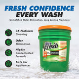 Ultra Fresh 3X Platinum Laundry Detergent, 5 Gallon, Bundled with Platinum Spring Fresh Fabric Softener and Pump, Up to 640 Loads, Orange/Blue