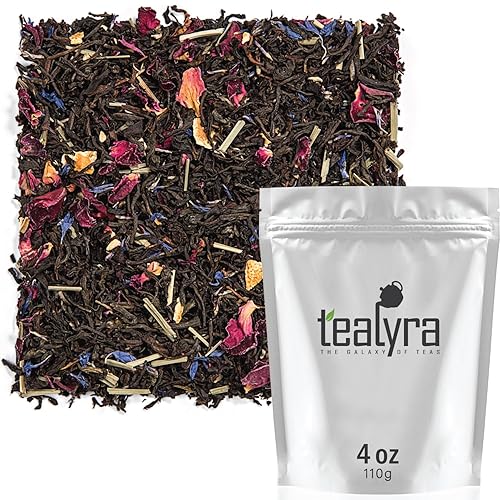 Tealyra - Milady Grey - Delightful Black Loose Leaf Tea - Rose Petals and Lemongrass with Orange - Medium Caffeine - Blend - All Natural - 110g