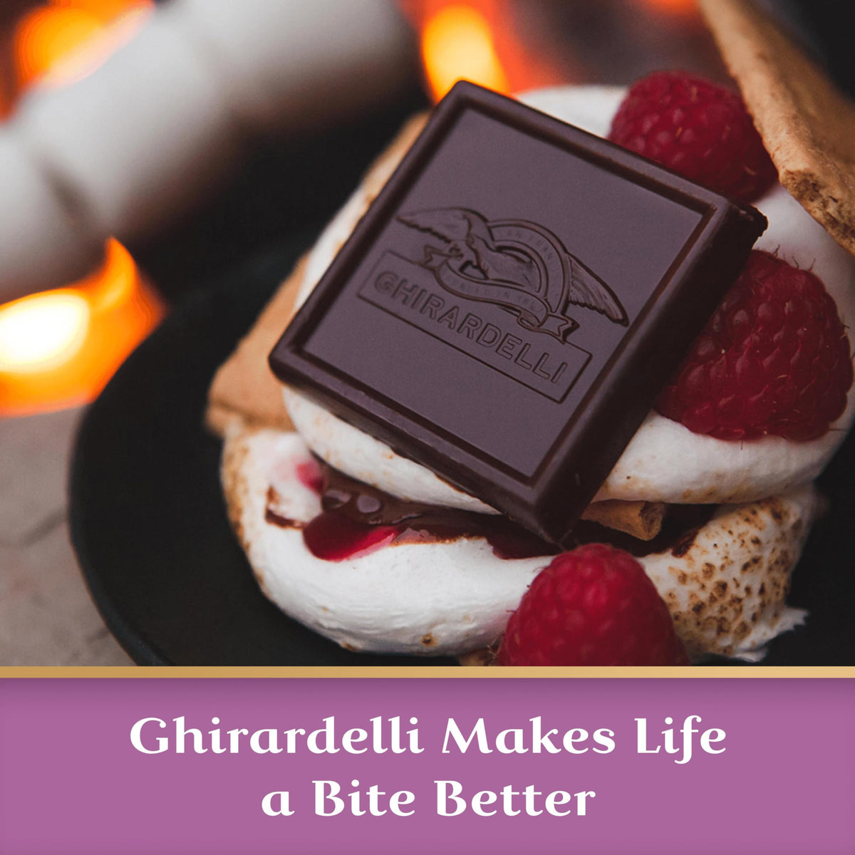 GHIRARDELLI Raspberry Dark Chocolate Squares Bar, 4.8 Oz Bar (10 Pack)
