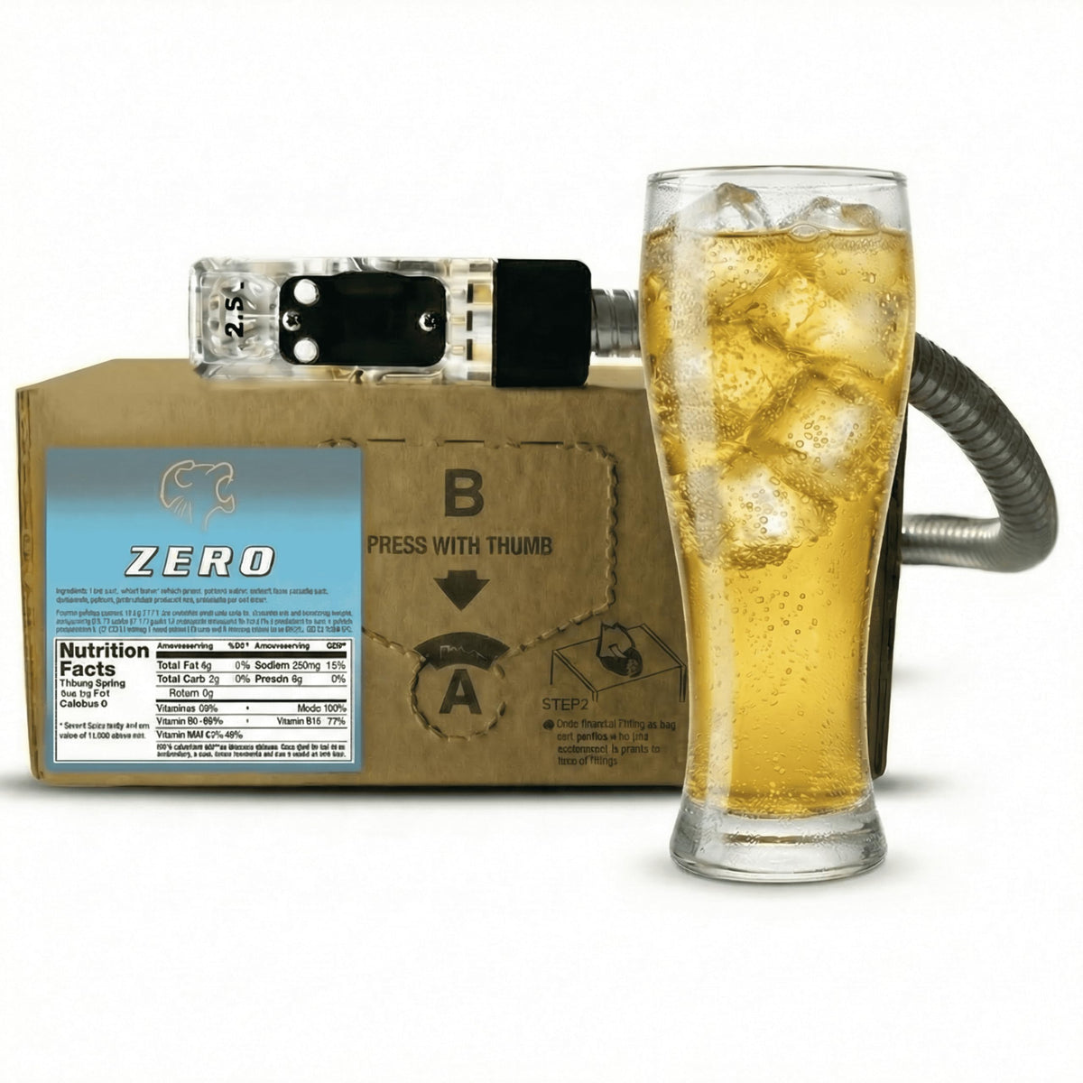 Roaring Lion Zero Energy Drink Syrup Concentrate - 1 Gallon Bag in Box (BIB) - Zero Sugar, Zero Calories - Makes 6 Gallons - Soda Fountain & Bar Gun