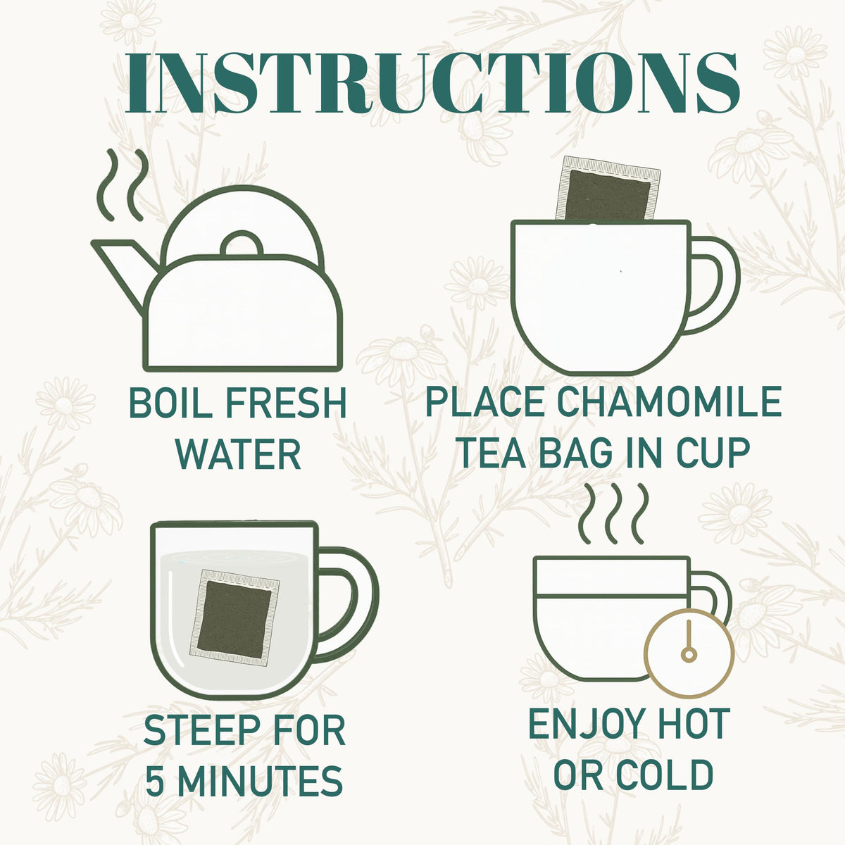 Hyleys Chamomile Tea Organic - 100 Tea Bags - Caffeine Free Herbal Tea