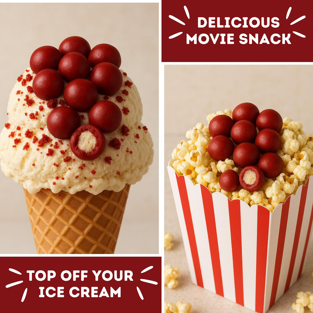 Red Velvet Bite Sized Edible Cookie Dough, Valentine's day Candy, Movie Theater Candies, Ice Cream Toppers and Candy Buffets, 3.1 Ounces (Pack of 3)