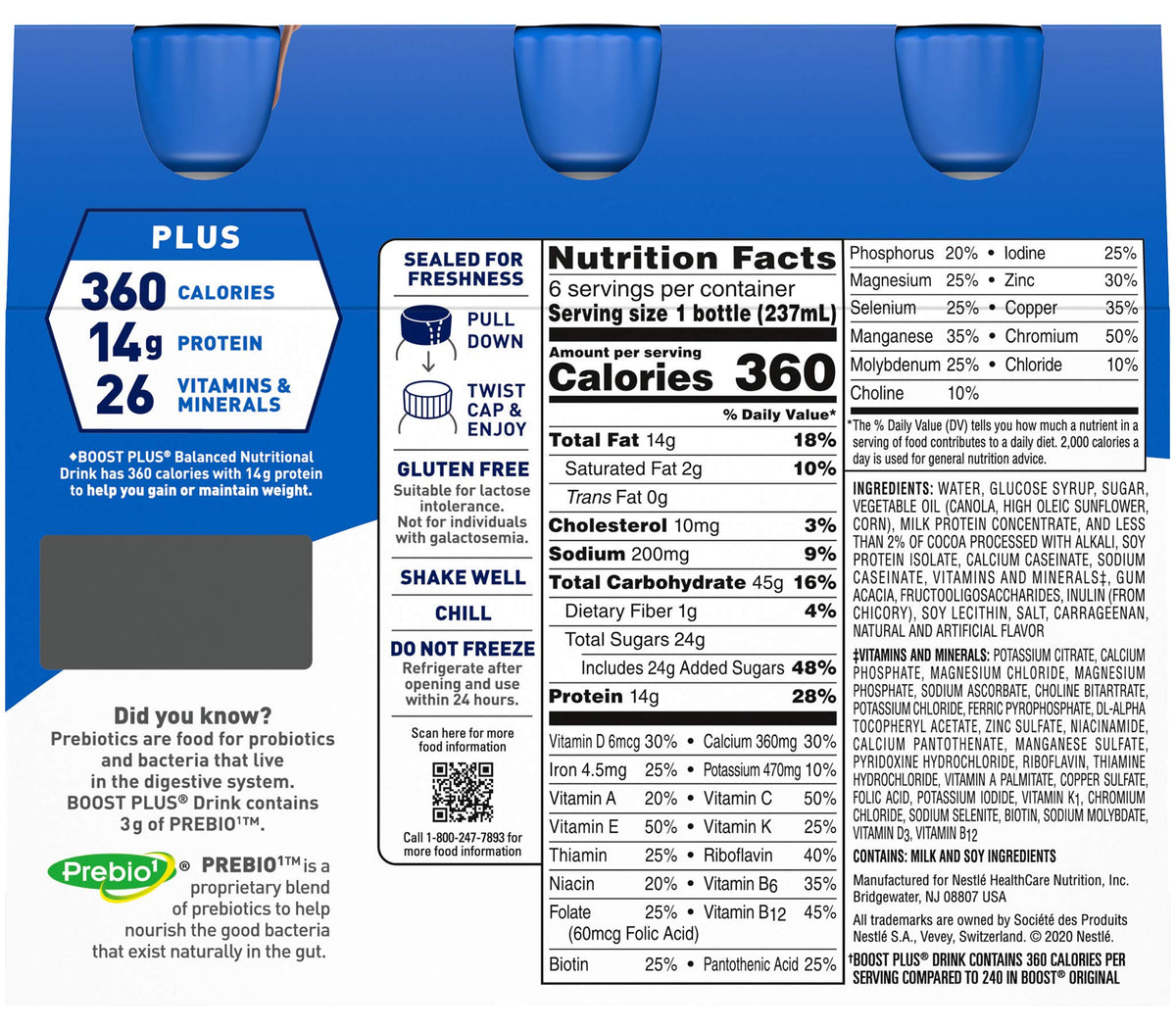 Boost Plus Complete Nutritional Drink Chocolate, 8 Fl Oz (Pack of 1)