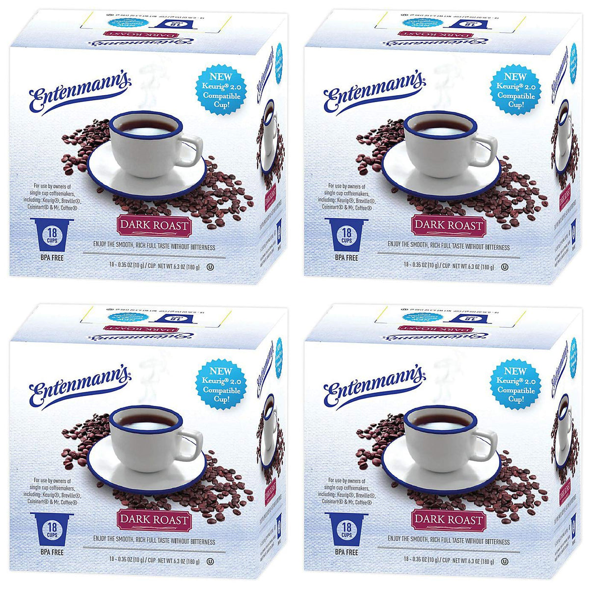 Entenmann's Single Serve Coffee, 4/18 count boxes (72 total) (Dark Roast)