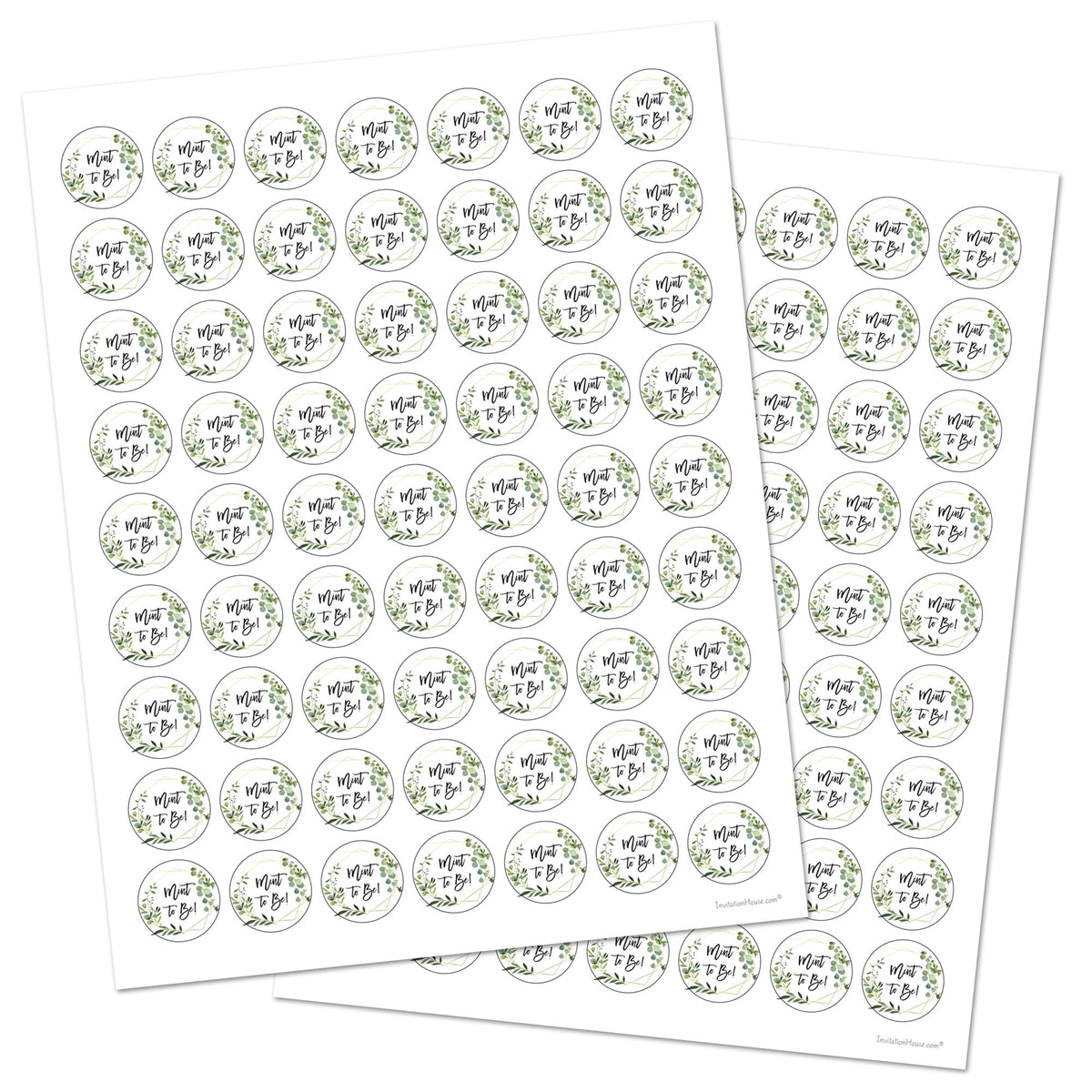 1"" Round Mint to Be Candy Favor Stickers - 126 Labels