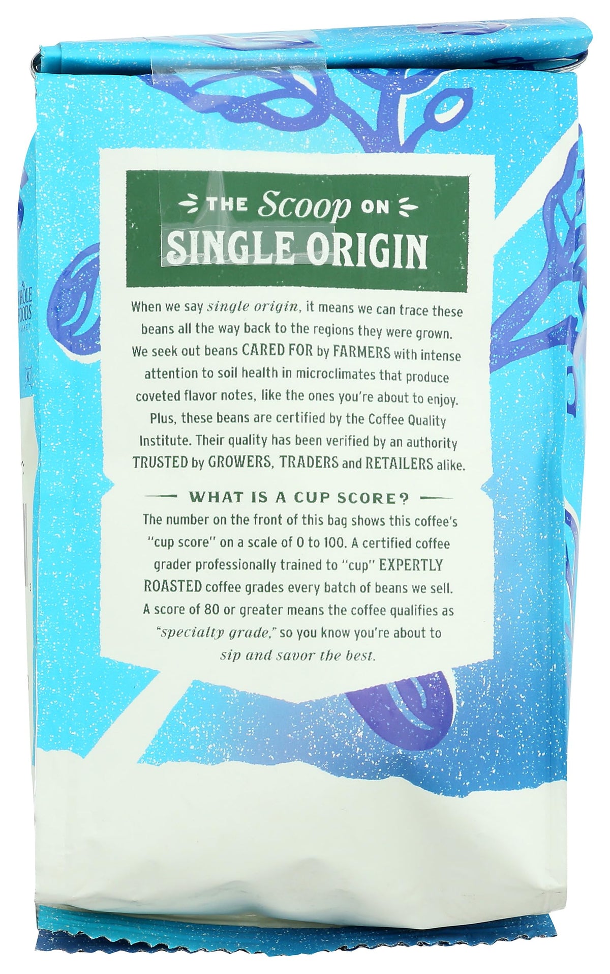 Whole Foods Market, Costa Rica Single Origin Whole Bean Coffee, Light Roast, Orange & Chocolate, 12 Ounce