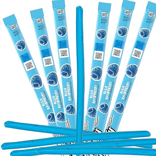 Blue Raspberry Taffy Rope Candy, 24 Pack, Taffy Candy, Individually Wrapped, 0.81 Ounce Ropes