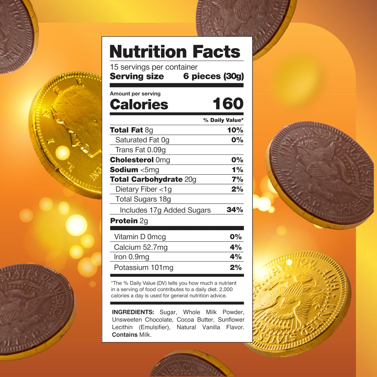 Chocolate Coins - 1 Pound Pack - 80 Count - Chocolate Gold Coins Candies for Goodie Bags, Gifting, and Party Favors - Individually Wrapped Gold Candy