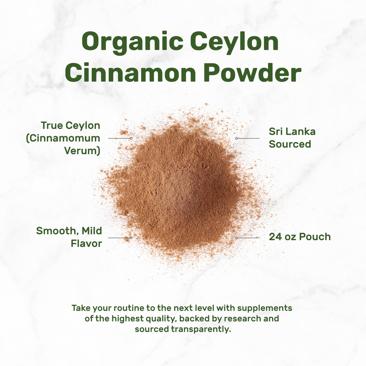 DEAL SUPPLEMENT Organic Ceylon Cinnamon Powder, 24 oz | Sri Lanka Source | Fine Ground True Cinnamomum Verum | Smooth, Delicate Flavor for Coffee