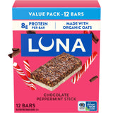 LUNA Bar - Chocolate Peppermint Stick Flavor - Gluten Free Snack Bars - Non-GMO - Protein Bars - Made with Organic Oats - Value Pack (12 Pack)