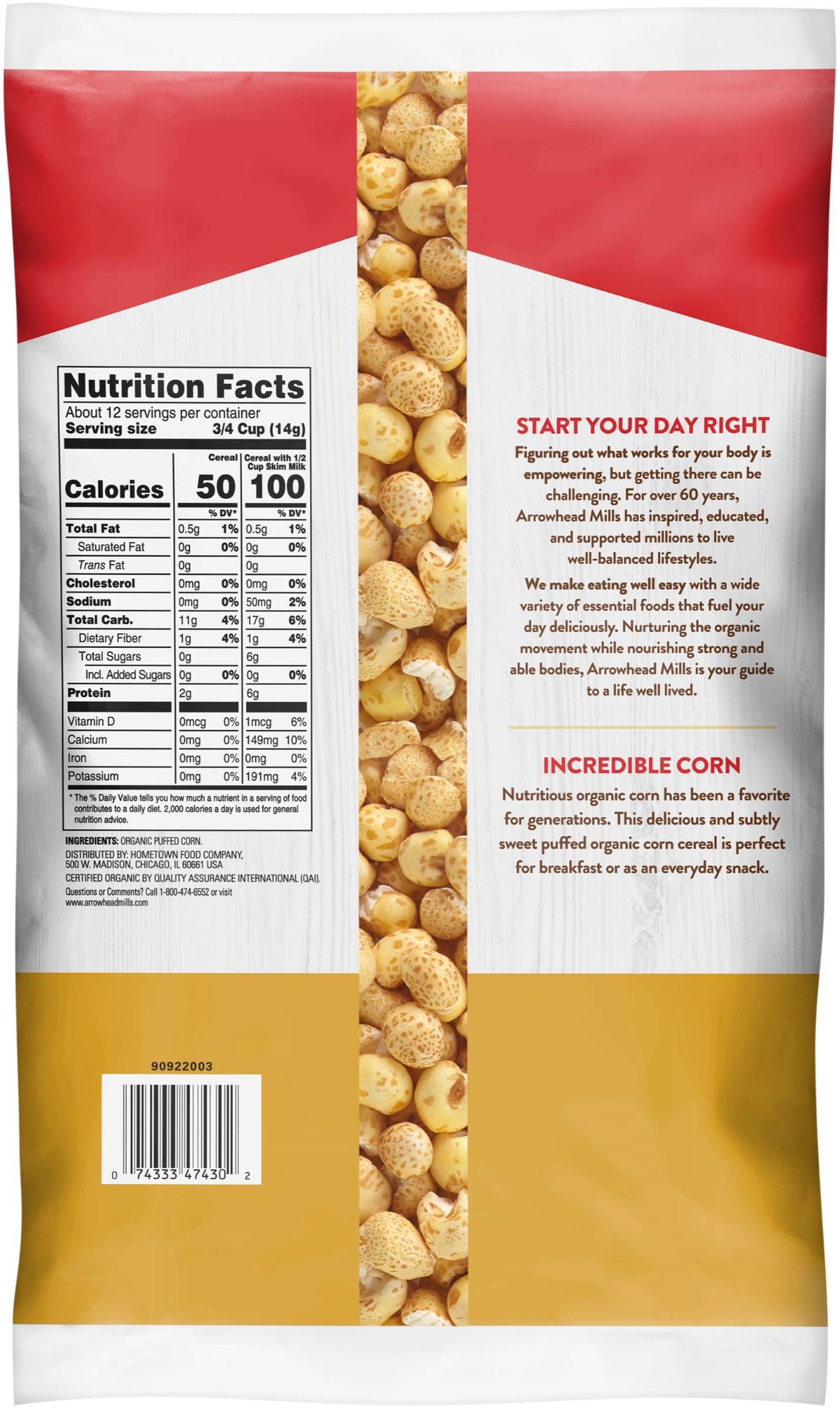 Arrowhead Mills Puffed Corn Cereal, 6 oz