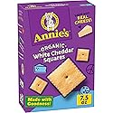 Annie's Organic White Cheddar Squares Baked Snack Crackers, Made with Real Cheese, 7.5 oz
