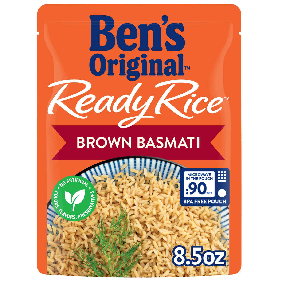 BEN'S ORIGINAL Ready Rice Brown Basmati Rice, Easy Side Dish, 8.5 oz Pouch