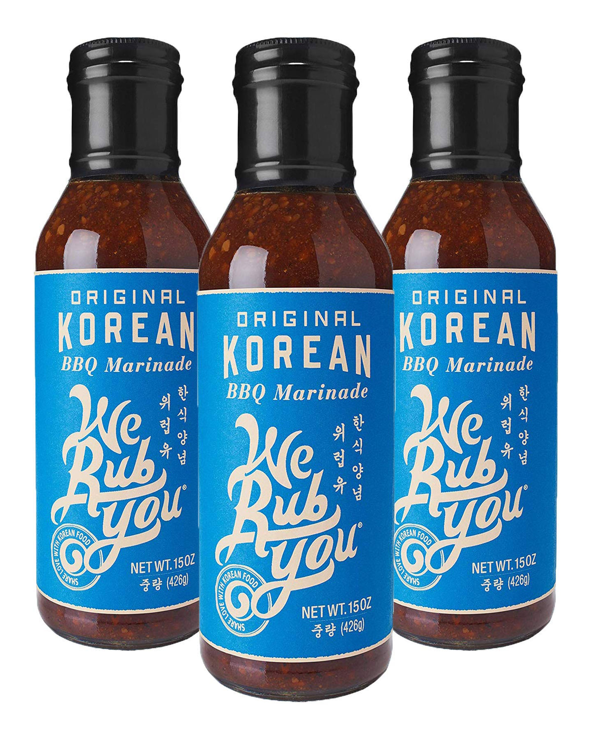 Bulgogi Sauce Kalbi Marinade Original Korean BBQ We Rub You 15 oz (Pack of 3)