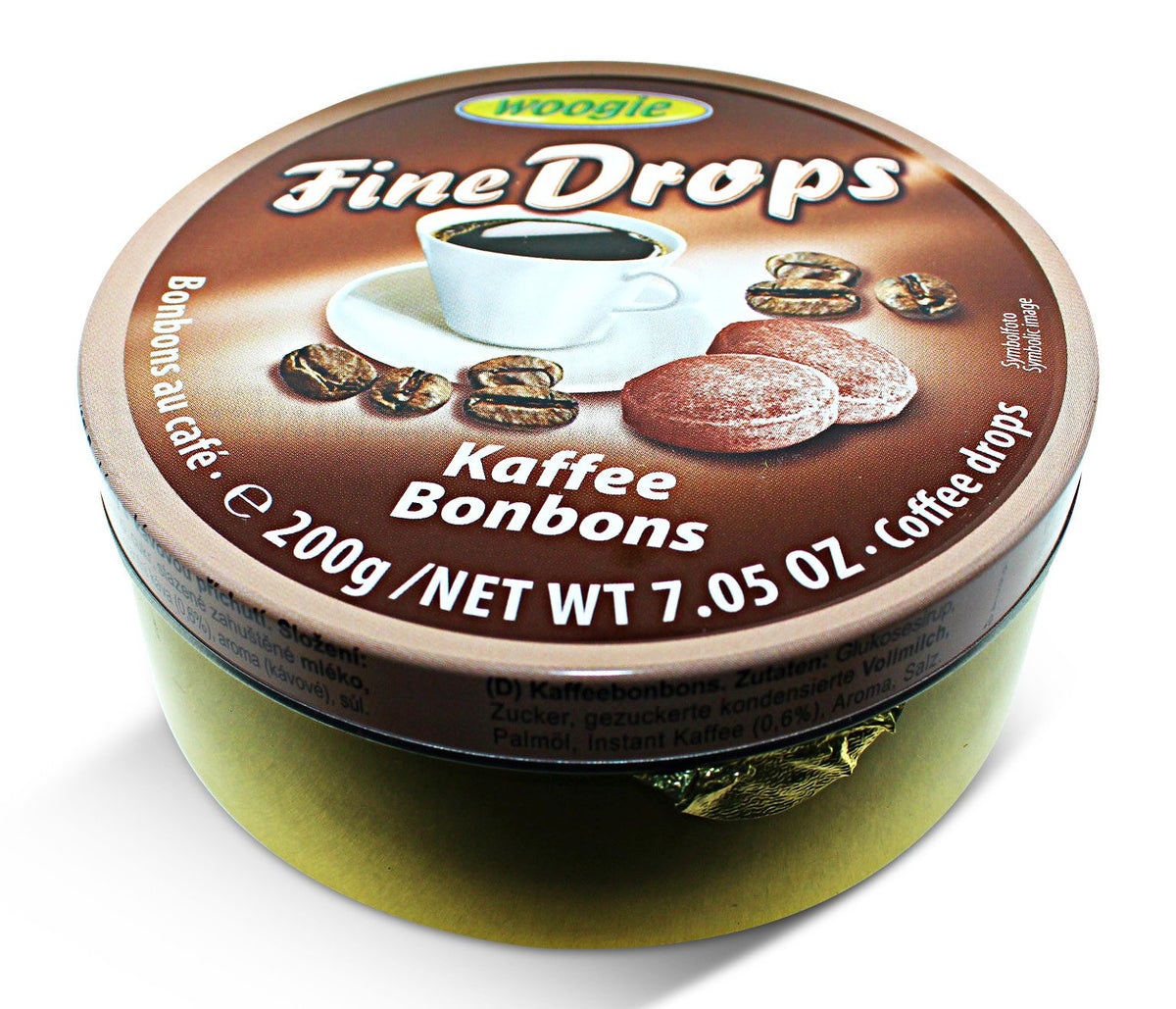 German Fine Drops Sanded Coffee Candy Tin 200gr (Kaffeegeschmack) (8 pcs)