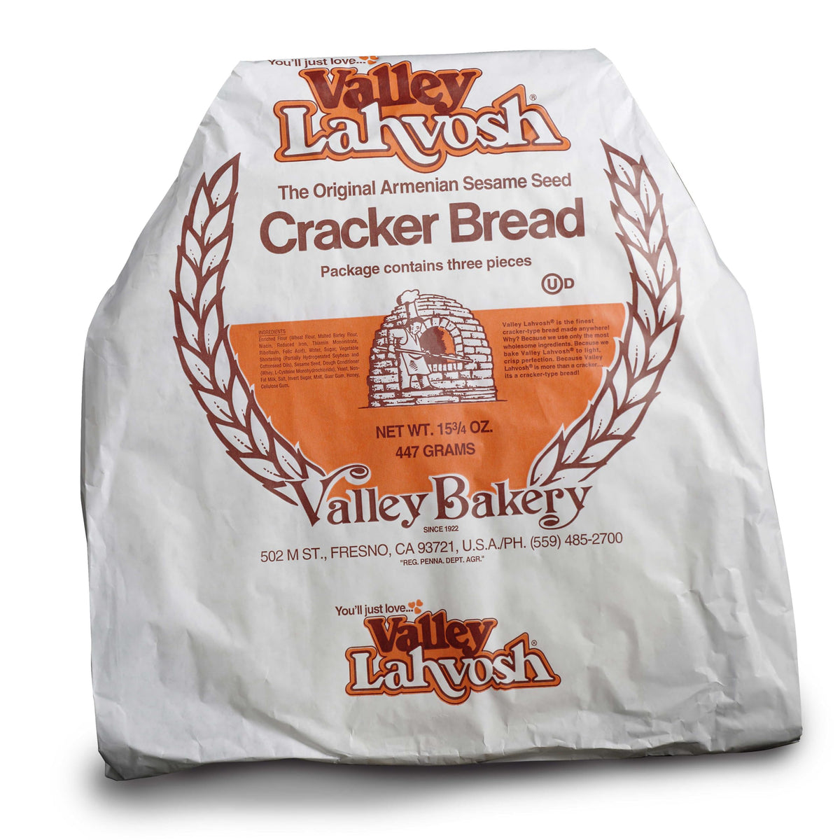 Valley Lahvosh Round Original Crackerbread, 26 Ounce -- 5 per case.