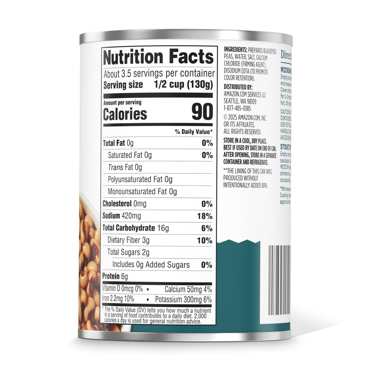 Amazon Grocery, Blackeye Peas, 15.5 Oz