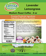 Lavender Lemongrass Medium Roast Coffee (Gourmet, Naturally Flavored, Whole Coffee Beans) (8 oz, ZIN: 560802) - 2 Pack
