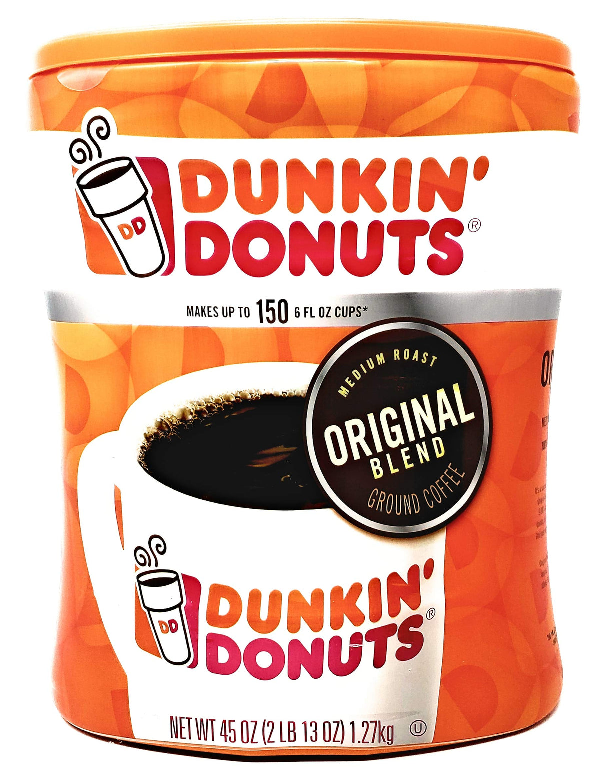 Dunkin Donuts Original Blend Ground Coffee - 90 oz Total - 45 oz Per Canister - Pack of 2 Canisters of Dunkin Donuts Ground Coffee - 100% Arabica