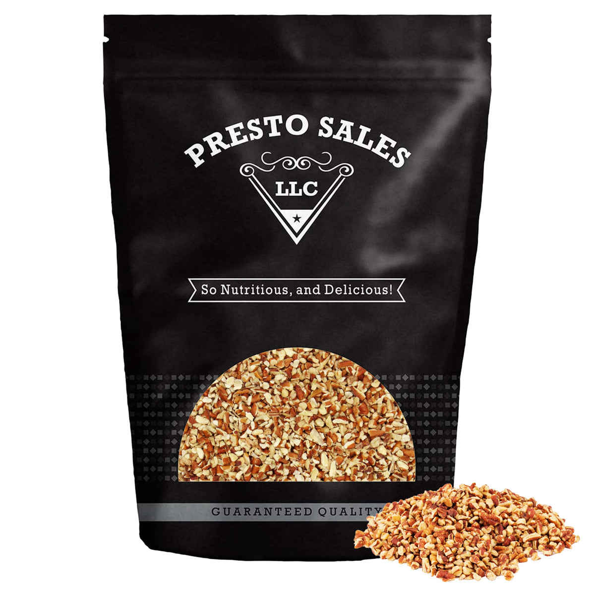 Presto Sales Chopped Pecans Midget Pieces 16 oz. | Raw, Unsalted, Shelled, Natural | Non-GMO, Keto/Paleo, Vegan | Low-Cholesterol, Low-Fat, Dairy-Free