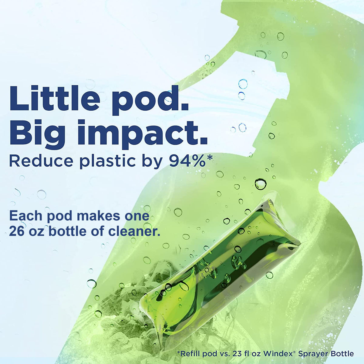 Windex Dissolve Concentrated Pods, Multisurface Cleaner, 3 Concentrated Dissolvable Refill Pods