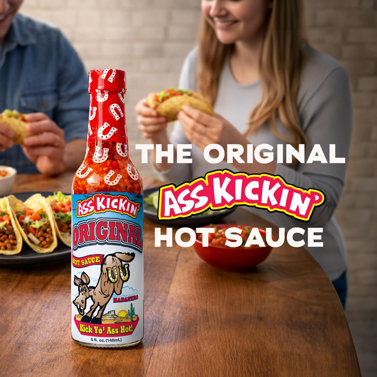 Ass Kickin’ Original Habanero Hot Sauce (5 oz) - Serrano & Habanero Blend - Medium Heat Gourmet Hot Sauce for Tacos, Wings & Pizza