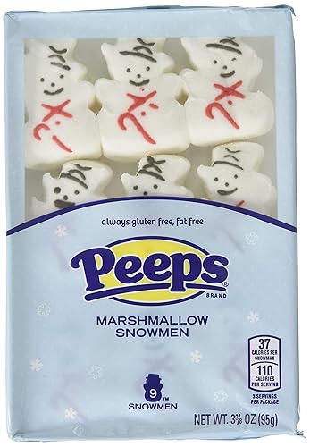 Peeps Marshmallow Snowmen Christmas Candy, 9 Count, Pack of 3