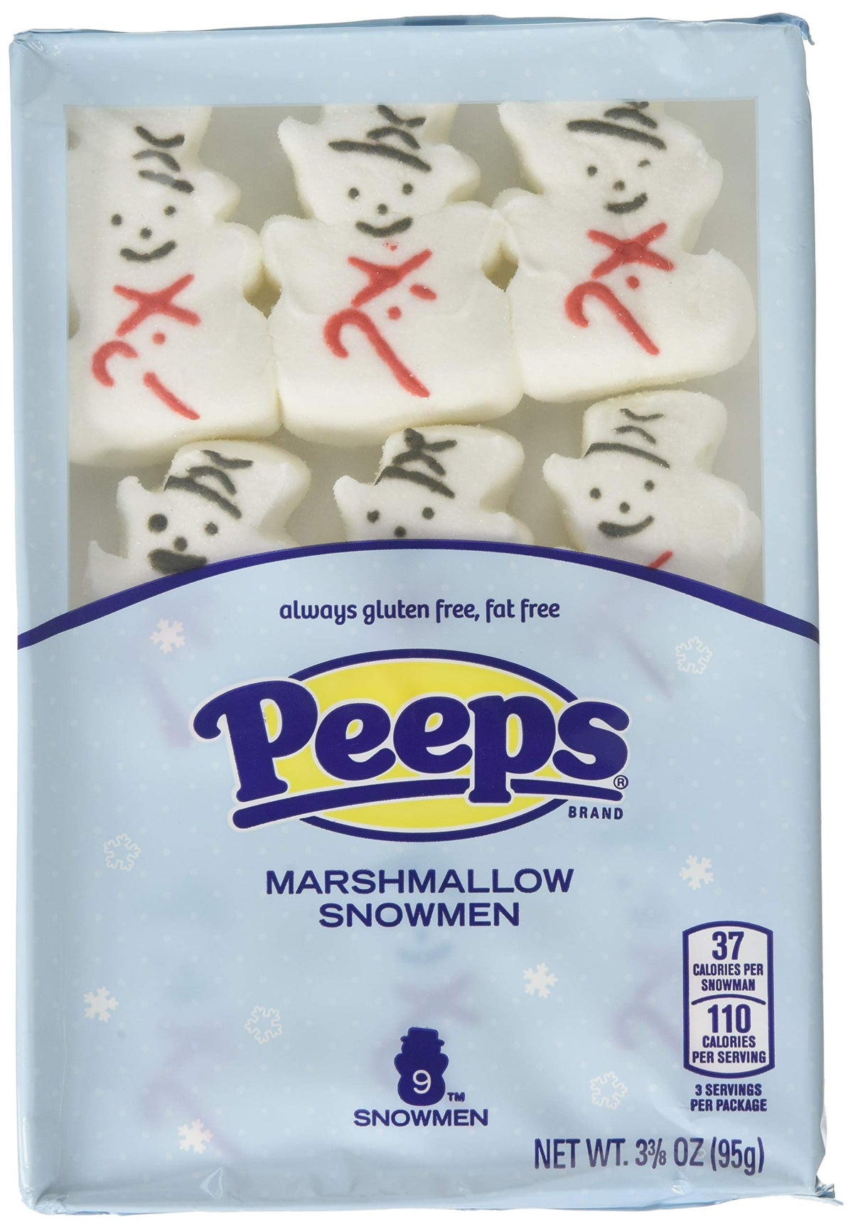Peeps Marshmallow Snowmen Christmas Candy, 9 Count, Pack of 3