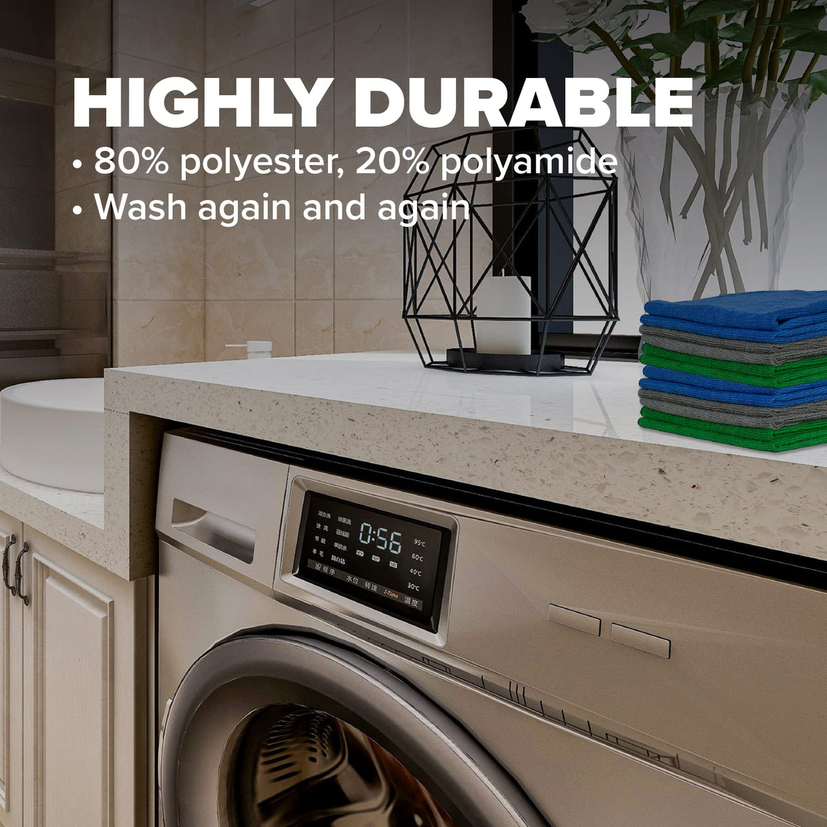 Pinnacle Mercantile 12 Microfiber Cloths and 4 Spray Bottles, Extra Large 16x16in Highly Absorbent Lint Free Towels and 16oz Heavy Duty Spray Bottles