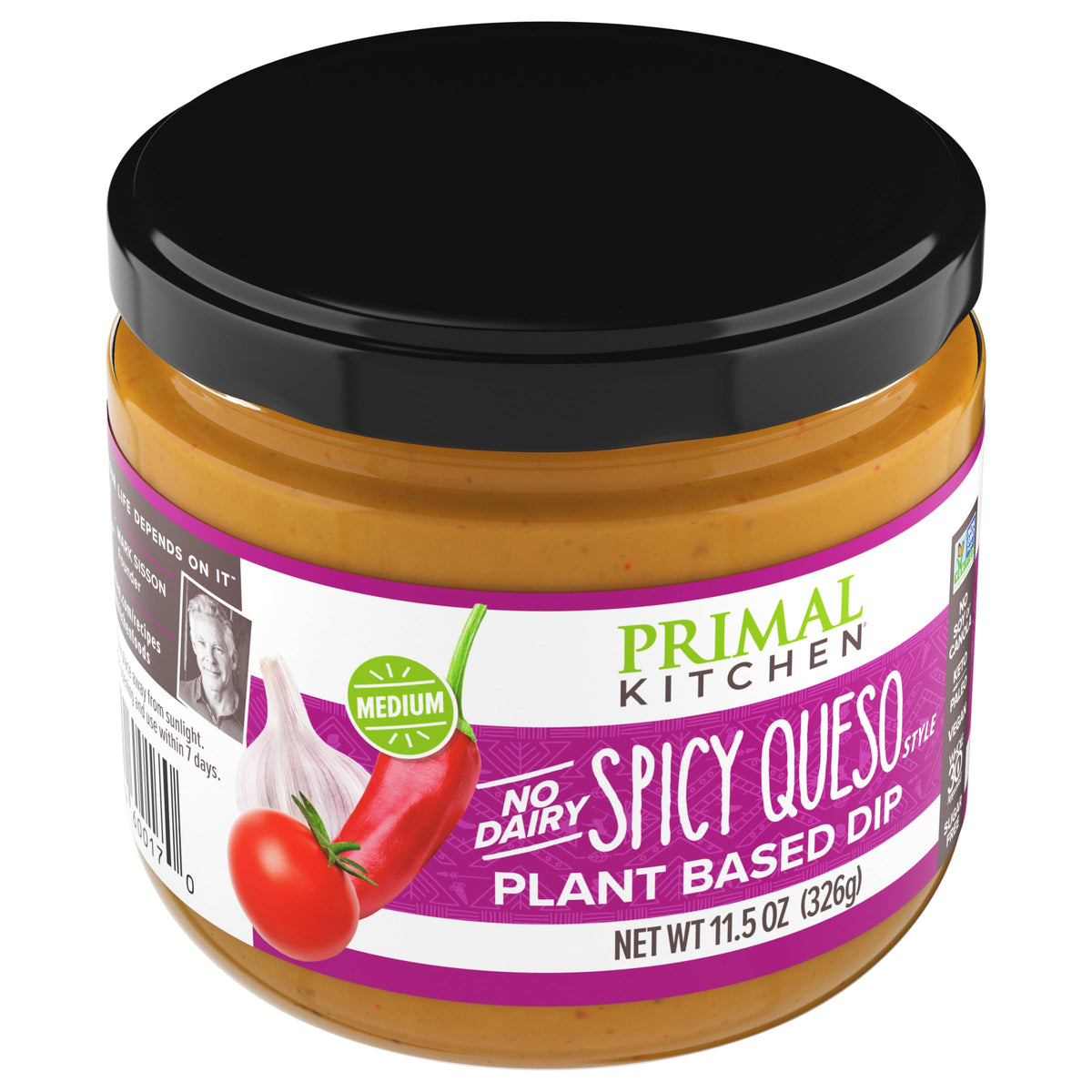Primal Kitchen No Dairy Spicy Queso Style Plant Based Dip 11.5 oz