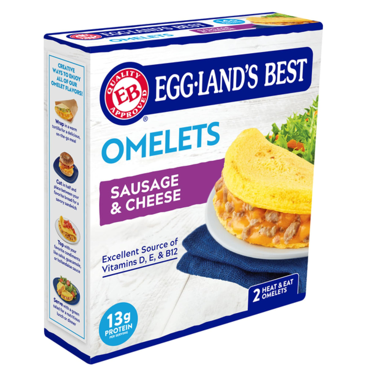 Salutem Vita - Sausage & Cheese Omelets, Protein-Rich Breakfast Gift Set - Pack of 4