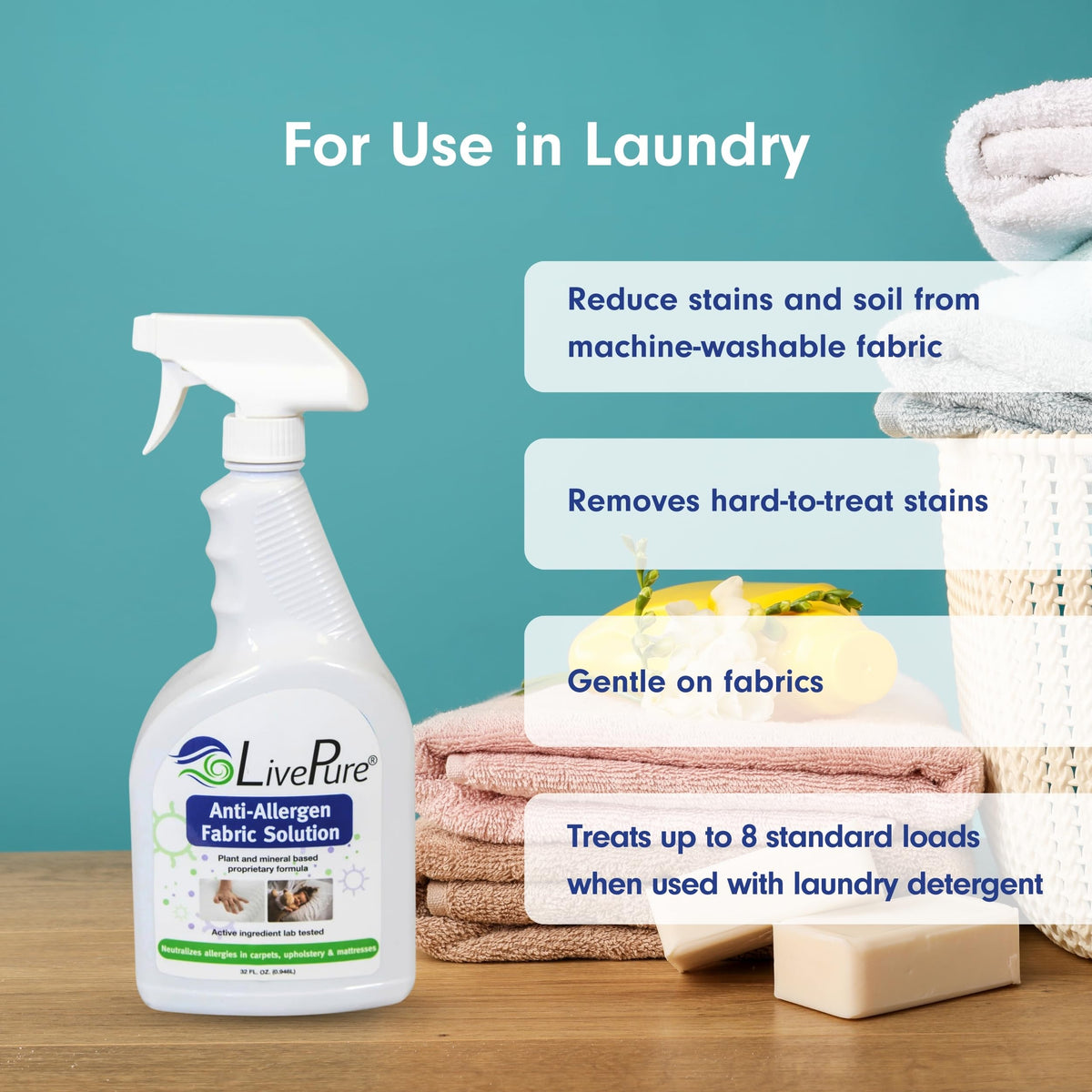 LivePure Anti-Allergen 32 OZ Fabric Spray for Household Surfaces