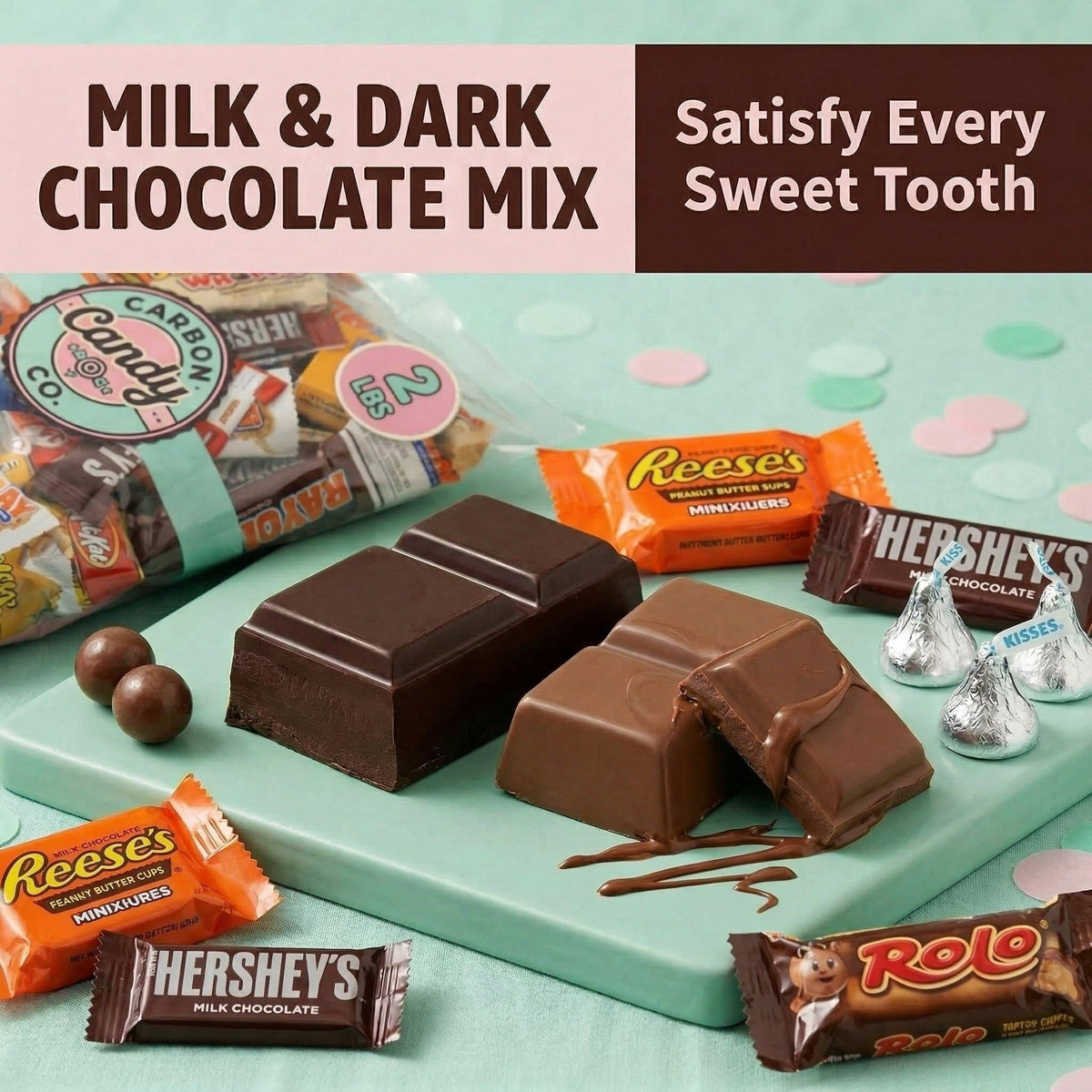 Chocolate Candy Variety Pack, 2 Lb - Mini Bars, Individually Wrapped