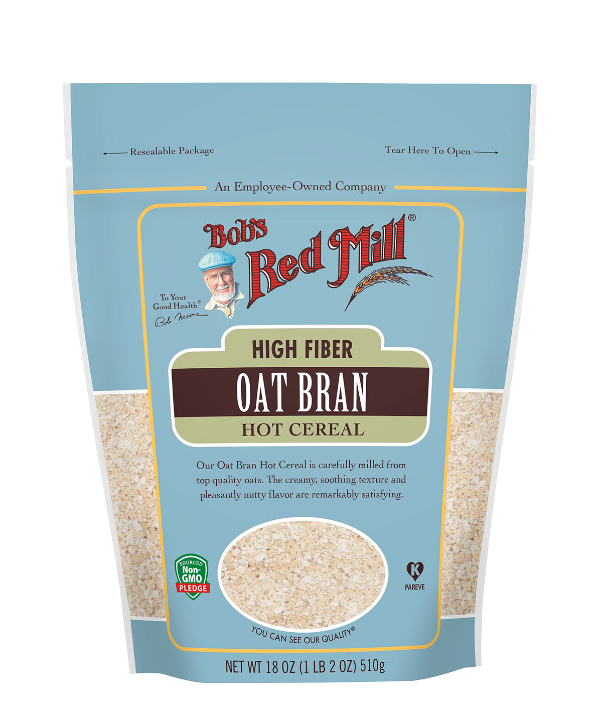 Bob's Red Mill Oat Bran, 18oz (Pack of 1) - Non GMO, Vegan, Kosher